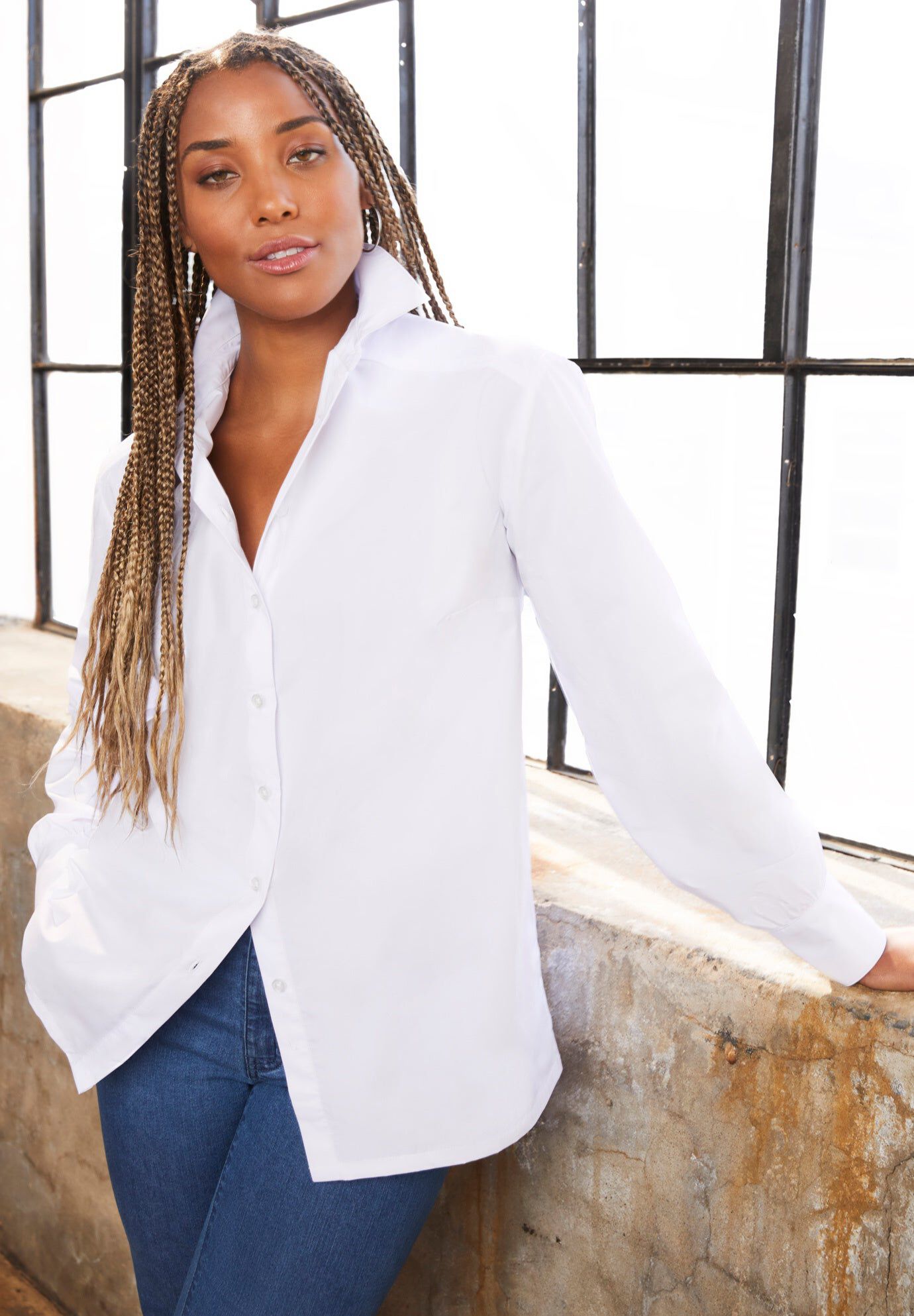 Haut Catherines Taille 3X Plus Size - Coton Vichy Rouge, Manches Longues, Col Chemise, Occasion Parfait état