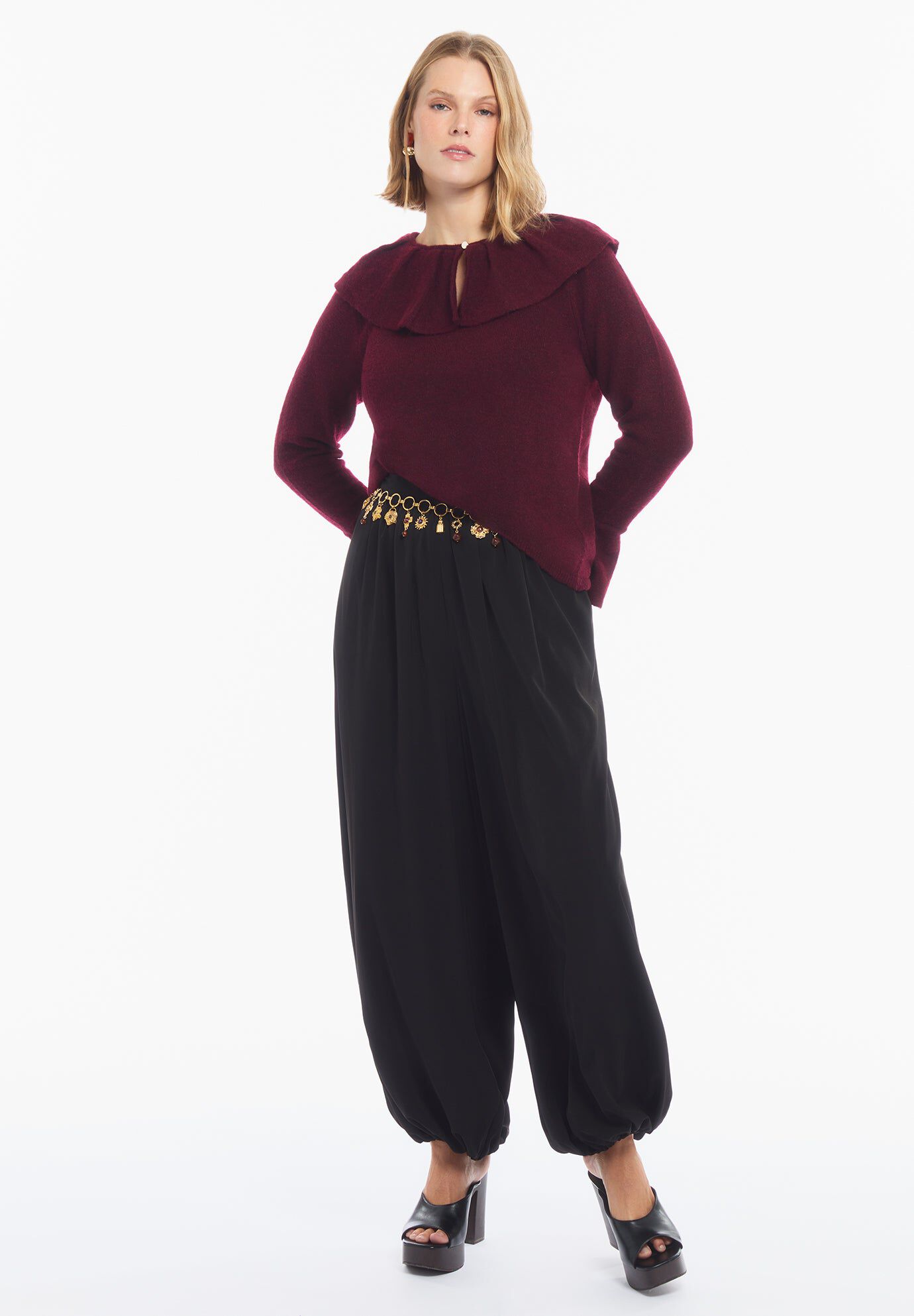 Ruffled Collar Sweater
