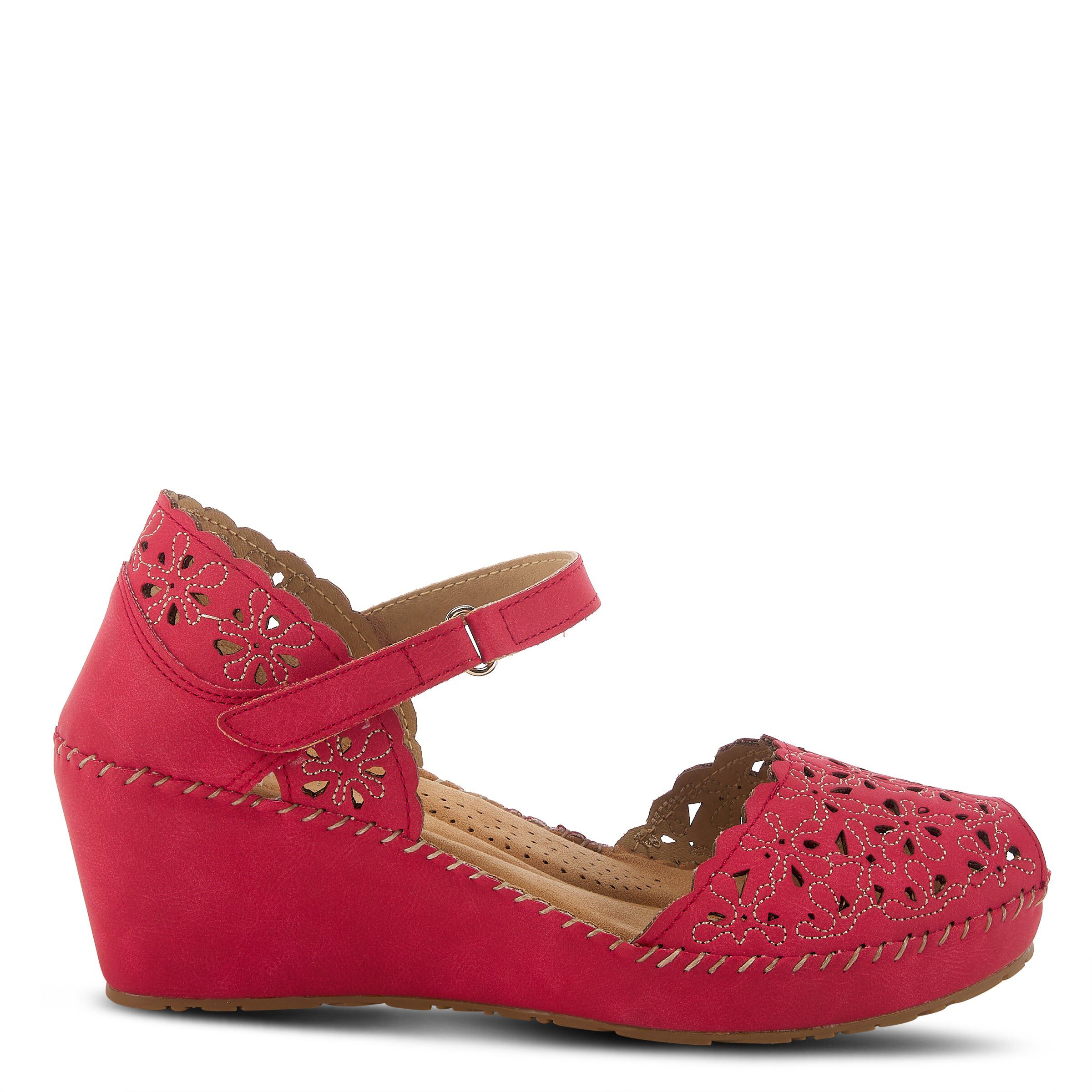 Gennina Closed Back Wedge Sandal, DARK RED, alternate image number 4