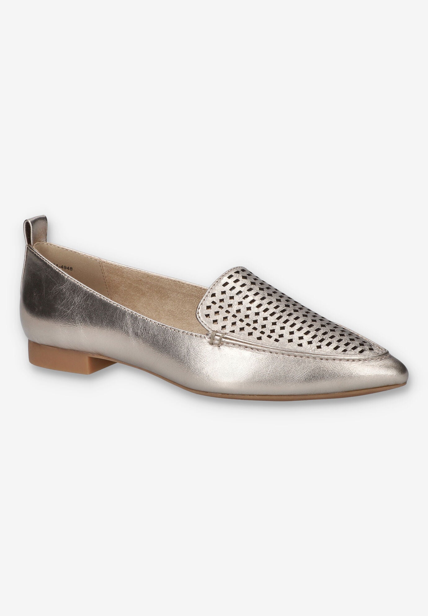 Alessi Perf Pointed Toe Flat, CHAMPAGNE LEATHER, hi-res image number 0