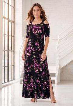 Plus Size Cold Shoulder Maxi Dress