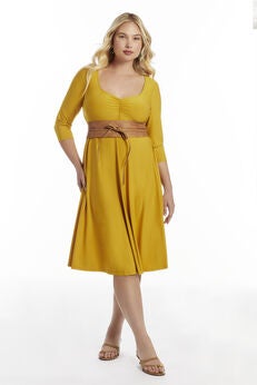 Three Quarter Sleeve Wrap Dresses
