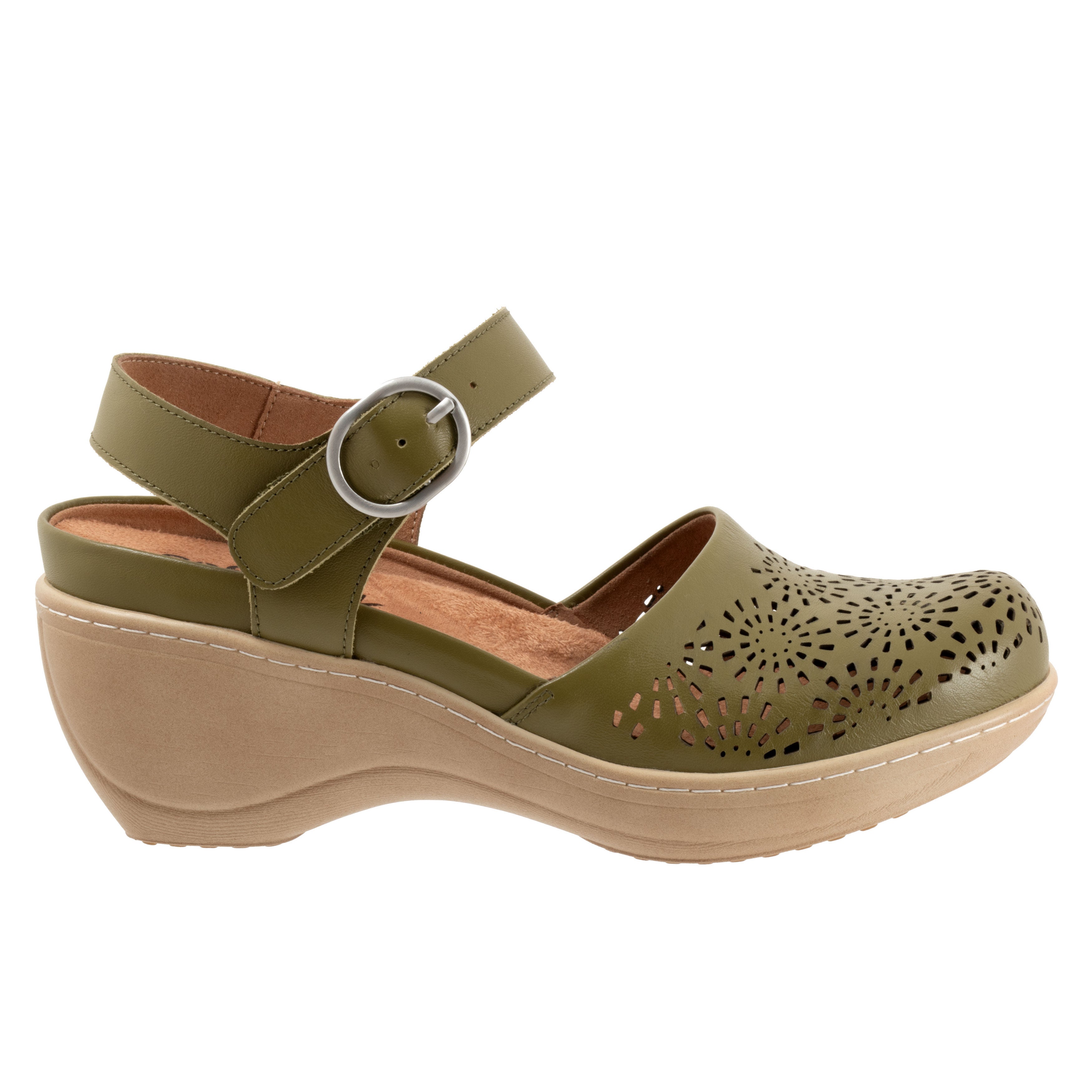 Mabelle Perf Clog, OLIVE, alternate image number 4