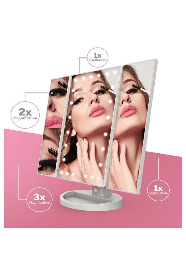 Tri-Fold Led Vanity Makeup Mirror, , alternate image number null