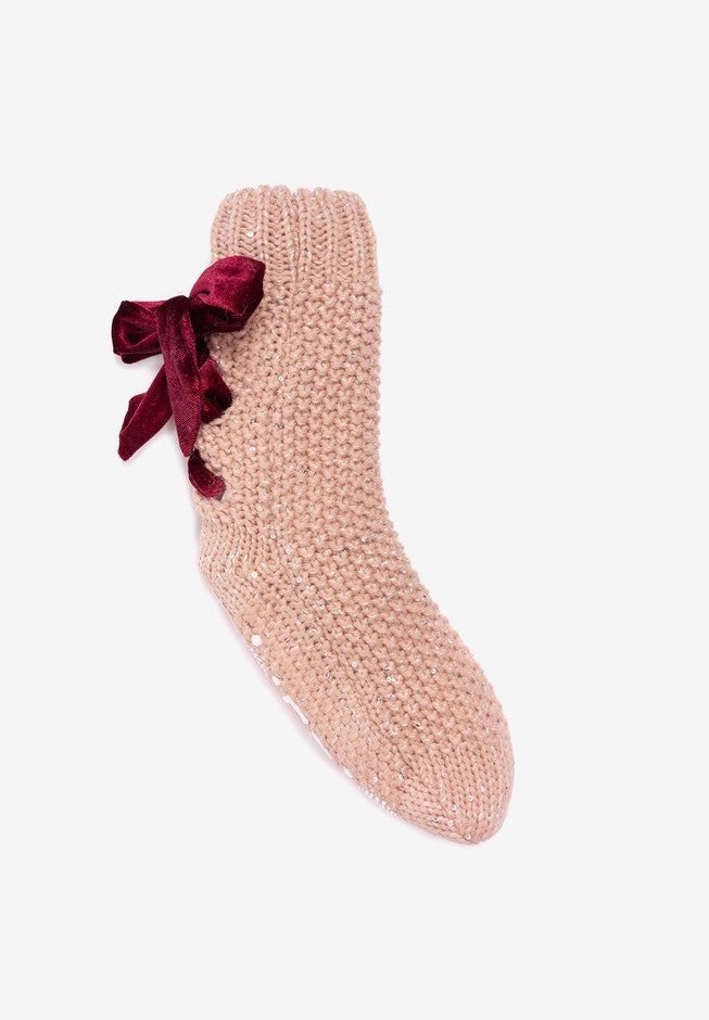 Ribbon Cabin Socks, ROSE BERRY, hi-res image number null