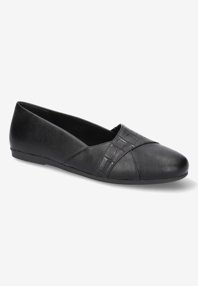 Bessie Casual Flat, BLACK CROCO, hi-res image number null