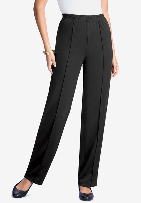 Crease-Front Knit Pant, BLACK, hi-res image number null