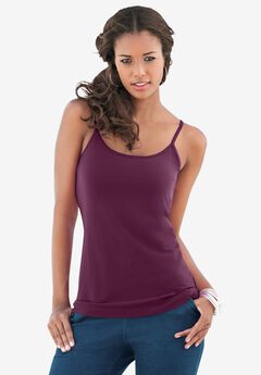 Plus Size Cami with Built-In Bra and Adjustable Straps