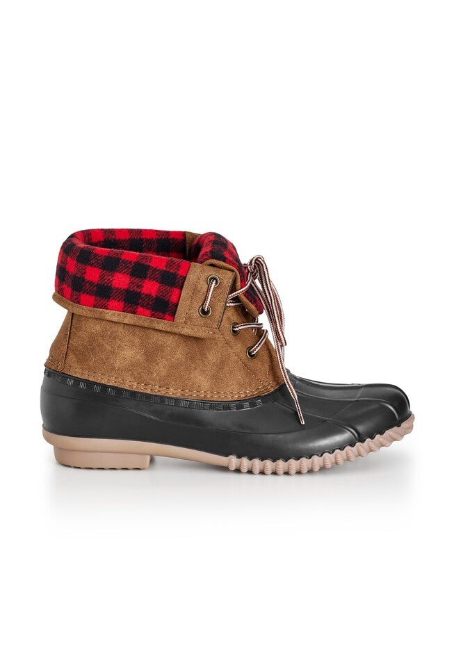 Fold Over Collar Boot, BROWN, on-hover image number null