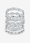 5-Piece Cubic Zirconia Ring Set, WHITE, hi-res image number null