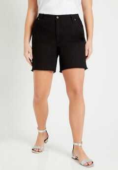 Raw Hem Curvie Fit Denim Shorts