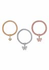 Rose Gold-Plated Butterfly Charm Stretch Bracelet Set, , on-hover image number null