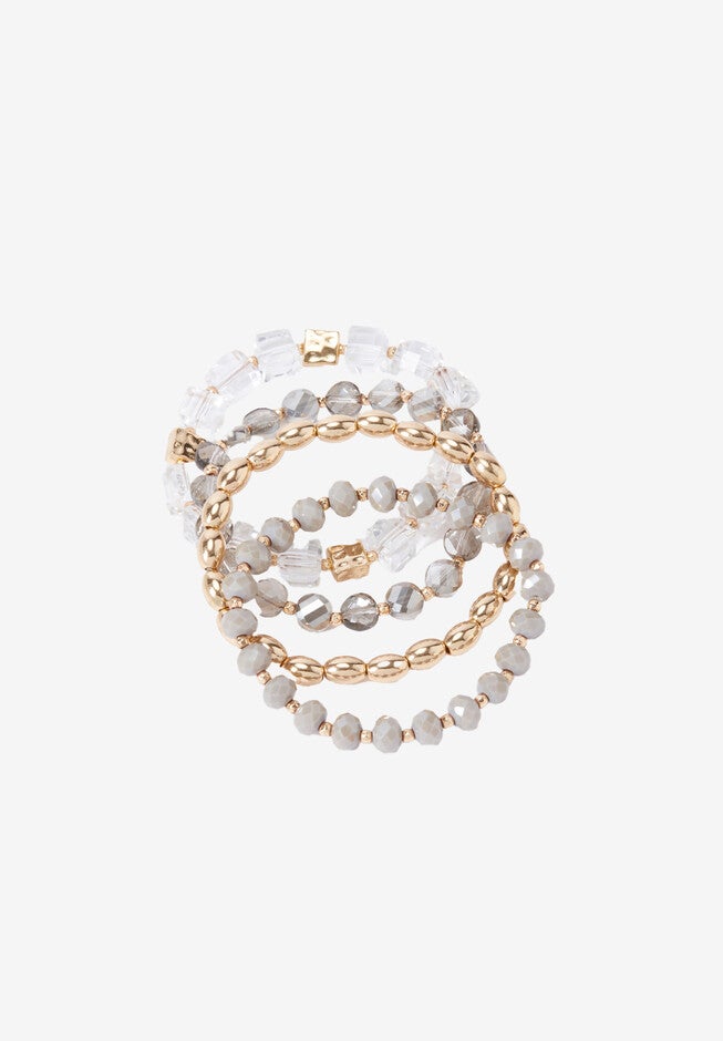 4-Piece Beaded Stretch Bracelet., , alternate image number null