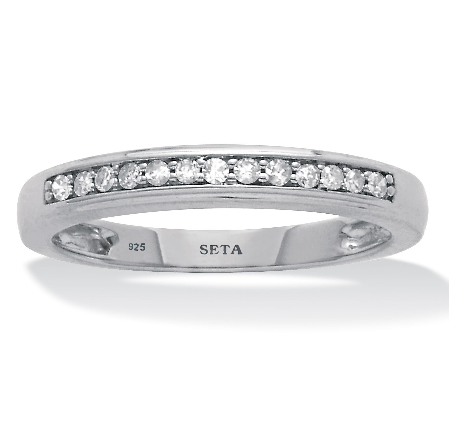 .13 TCW Diamond Sterling Silver Wedding Ring, WHITE, hi-res image number 0