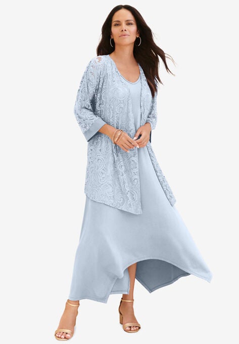 Lace Jacket Dress Set, PEARL GREY, hi-res image number null