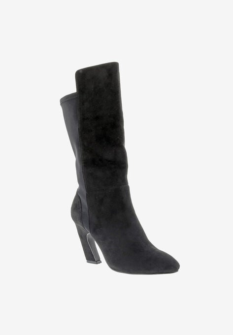 Chrome Wide Calf Boot, BLACK MICRO STRETCH, hi-res image number null