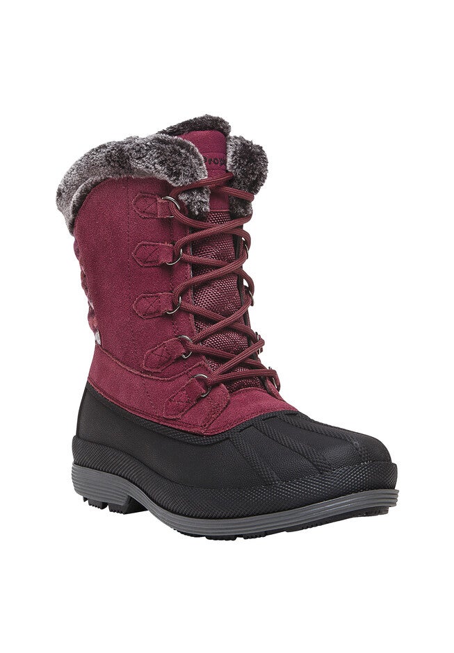Lumi Tall Lace Waterproof Boot, BERRY, hi-res image number 0