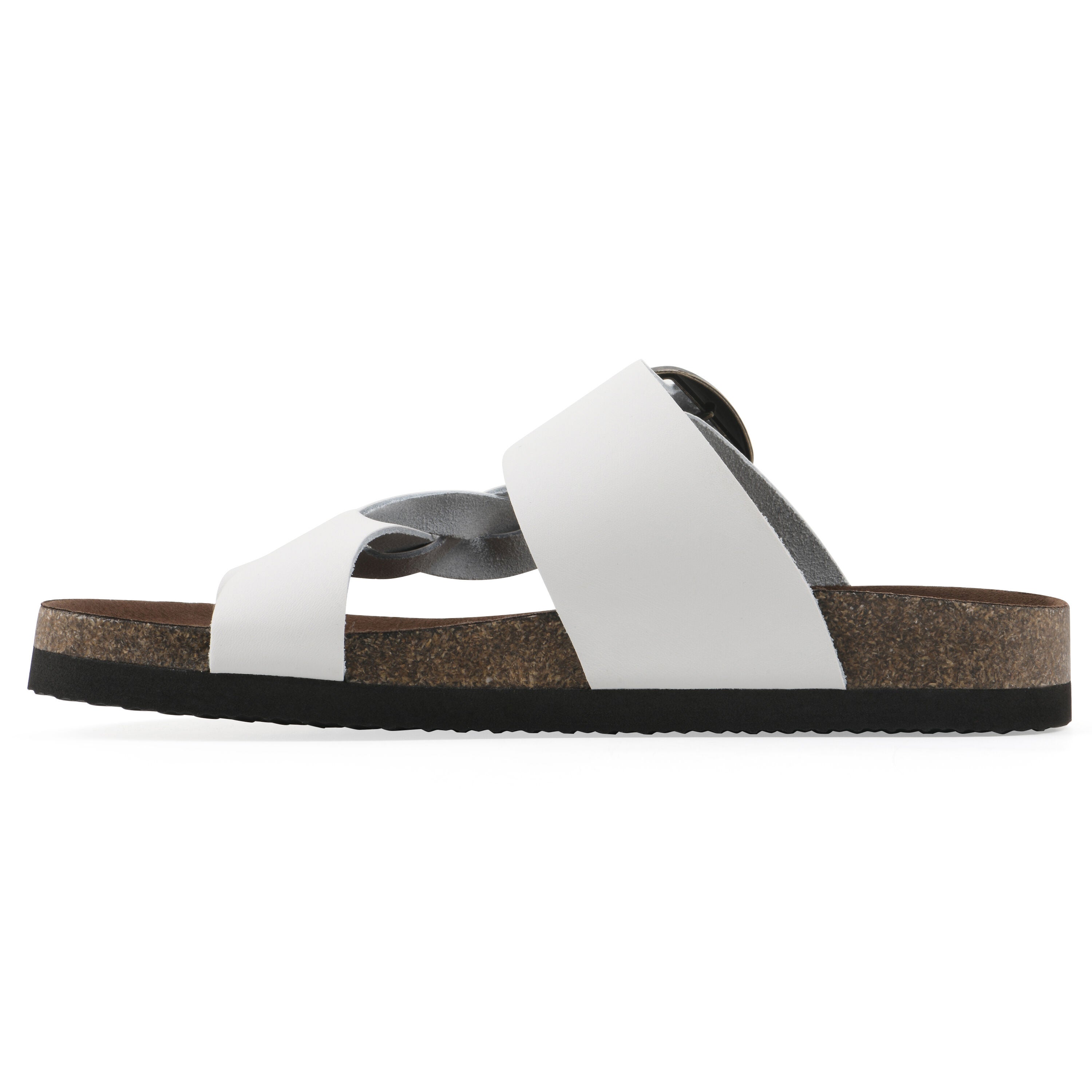 Harleta Footbeds Sandal, WHITE LEATHER, alternate image number 3
