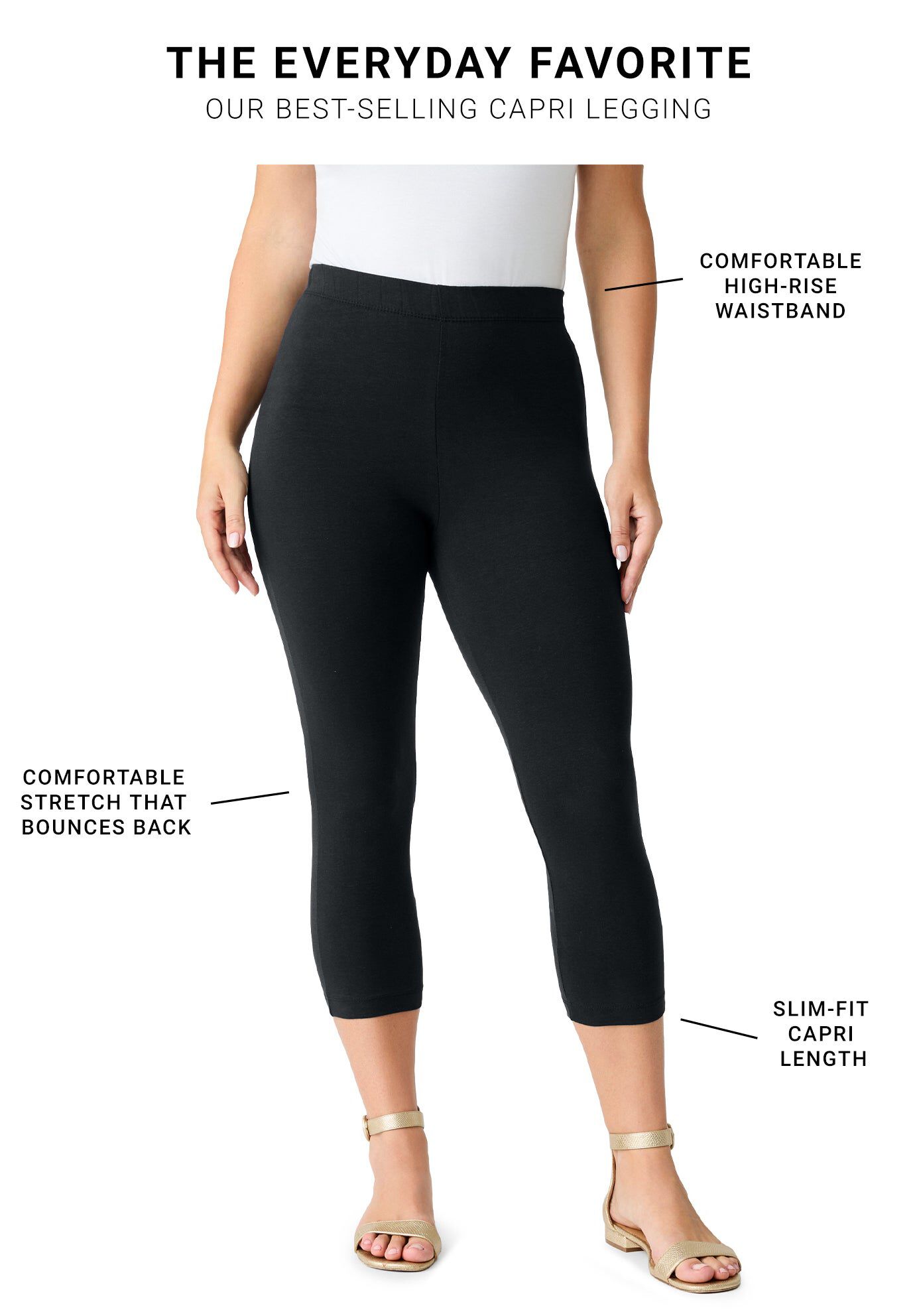 Plus Size Essential Stretch Capri Legging