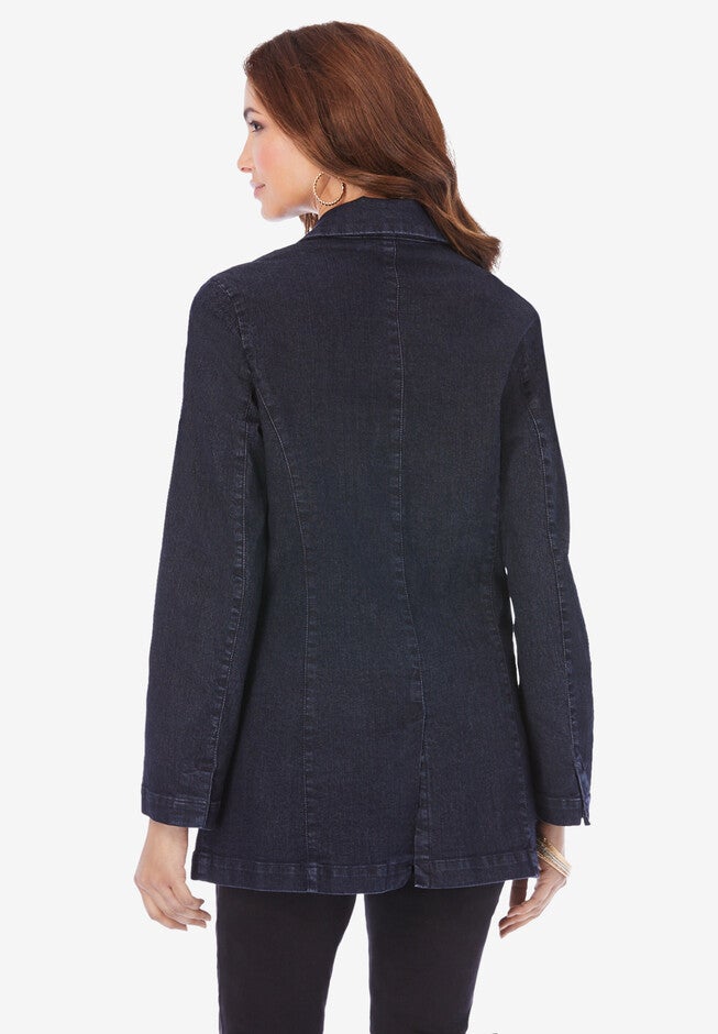 Denim Boyfriend Blazer, , on-hover image number null