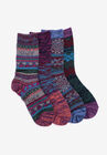 4 Pack Fairisle Crew Socks, JEWEL, hi-res image number null