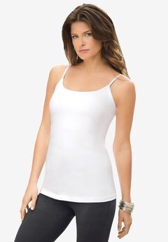 Plus Size Cami with Built-In Bra and Adjustable Straps