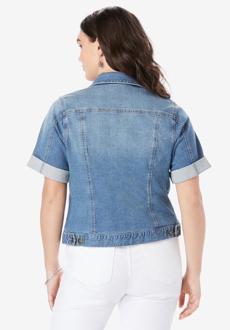 Short-Sleeve Denim Jacket, , on-hover image number null