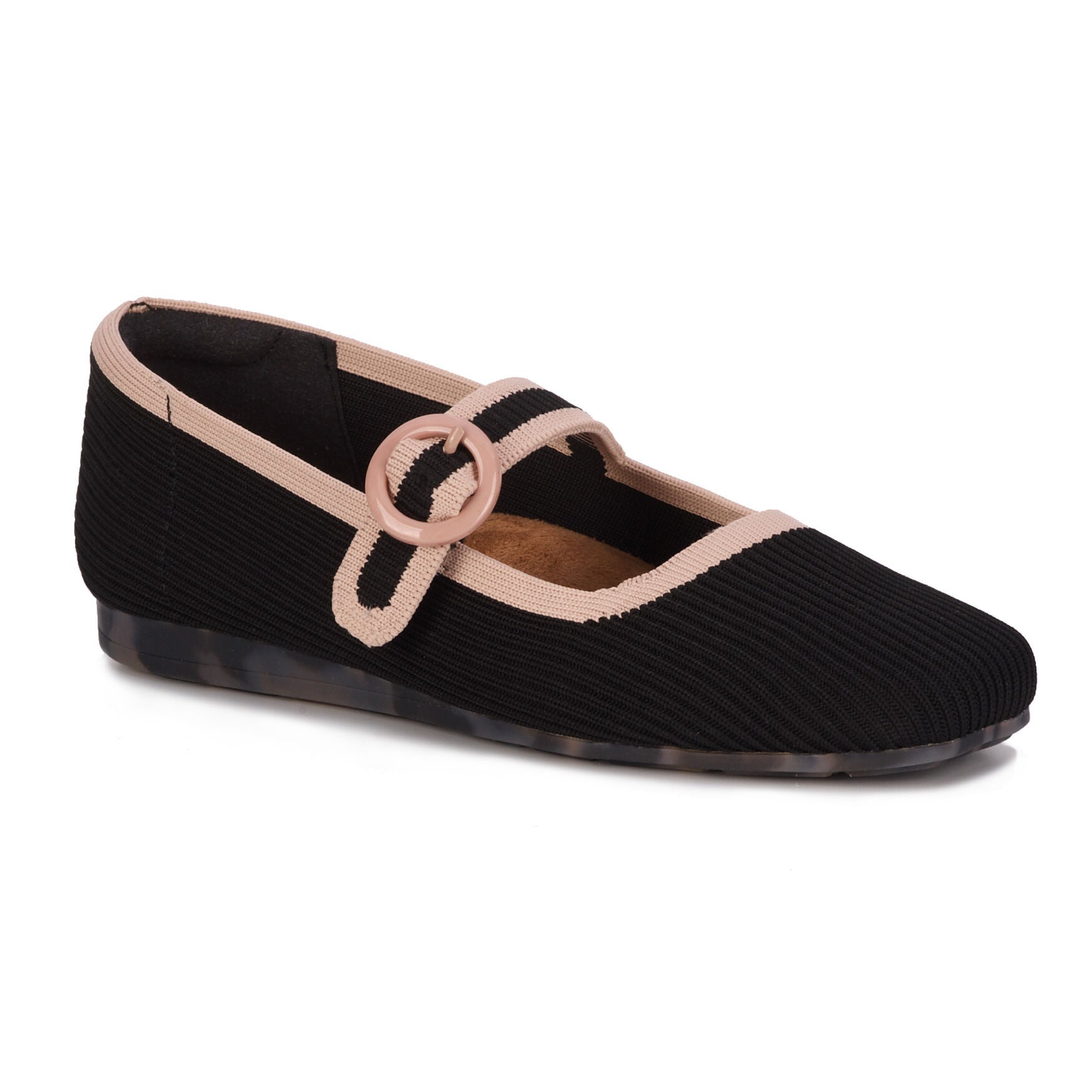 Naomi Mary Jane Stretch Flat, BLACK TAUPE KNIT, alternate image number 7