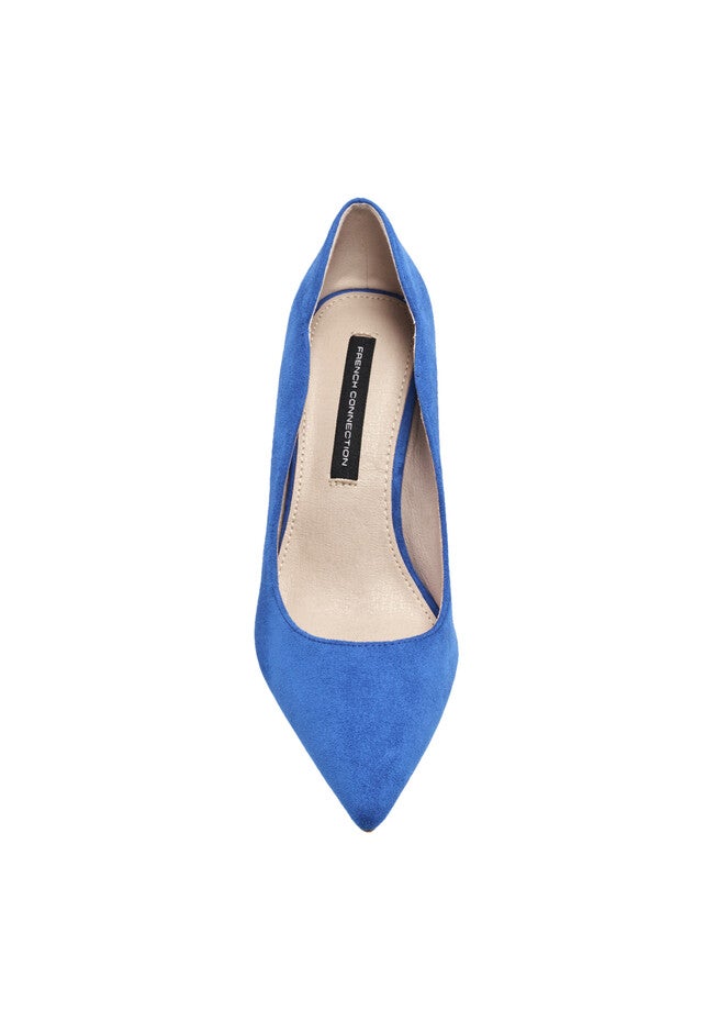 Women's Scallop Pump - Pointed Toe Heels, Royal Suede | Catherines