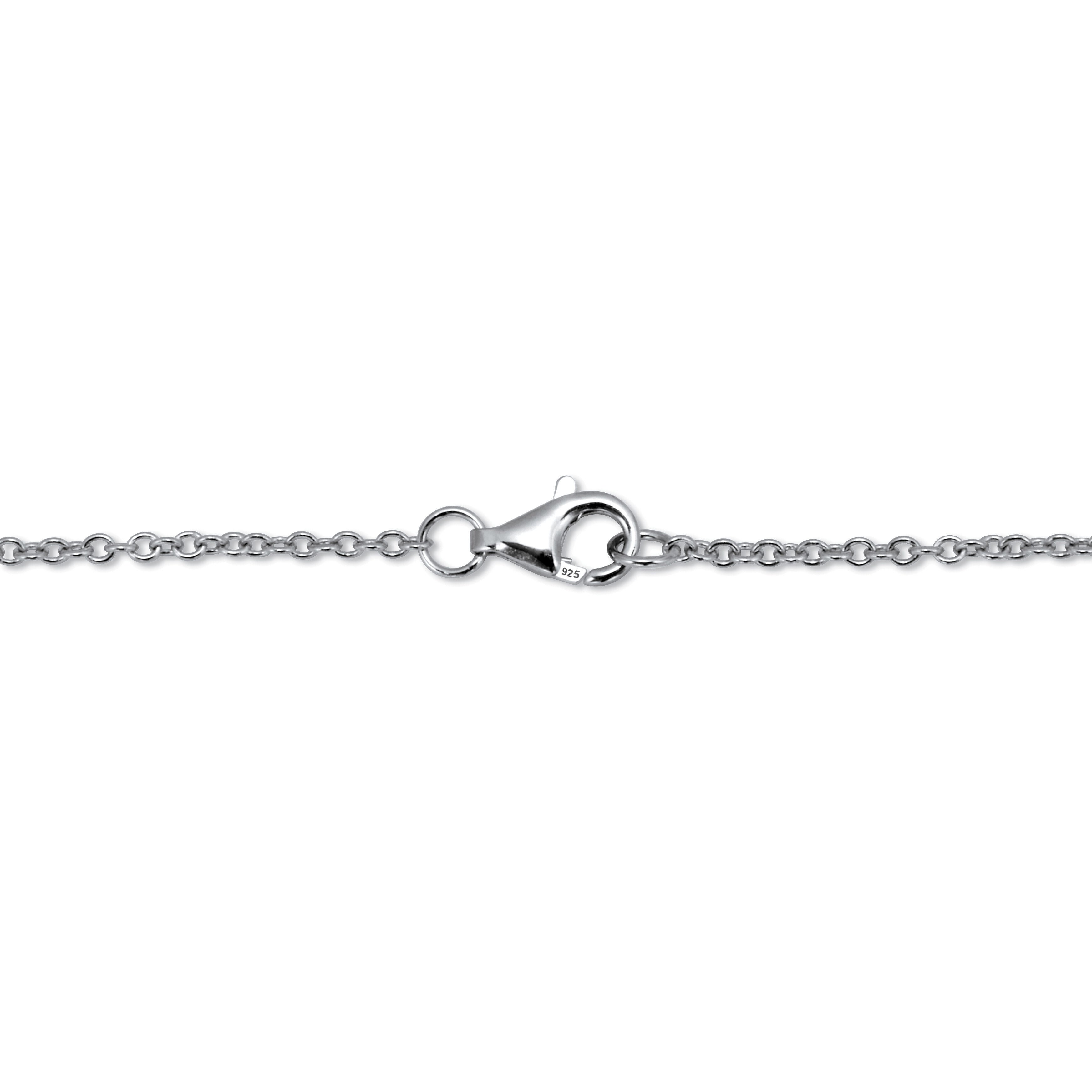 .16 TCW Round CZ Sterling Silver Infinity Charm Bracelet 7-inch, WHITE, on-hover image number 1