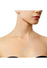 Sterling Silver Diamond Accent Libra Zodiac Key Pendant Necklace, , alternate image number null