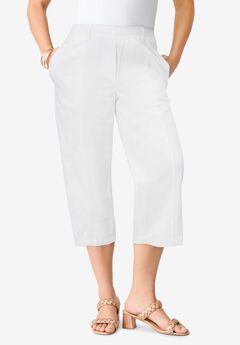 Plus Size Easy-Wear Straight Leg Capri