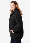 Textured Fleece Bomber Coat, , alternate image number null