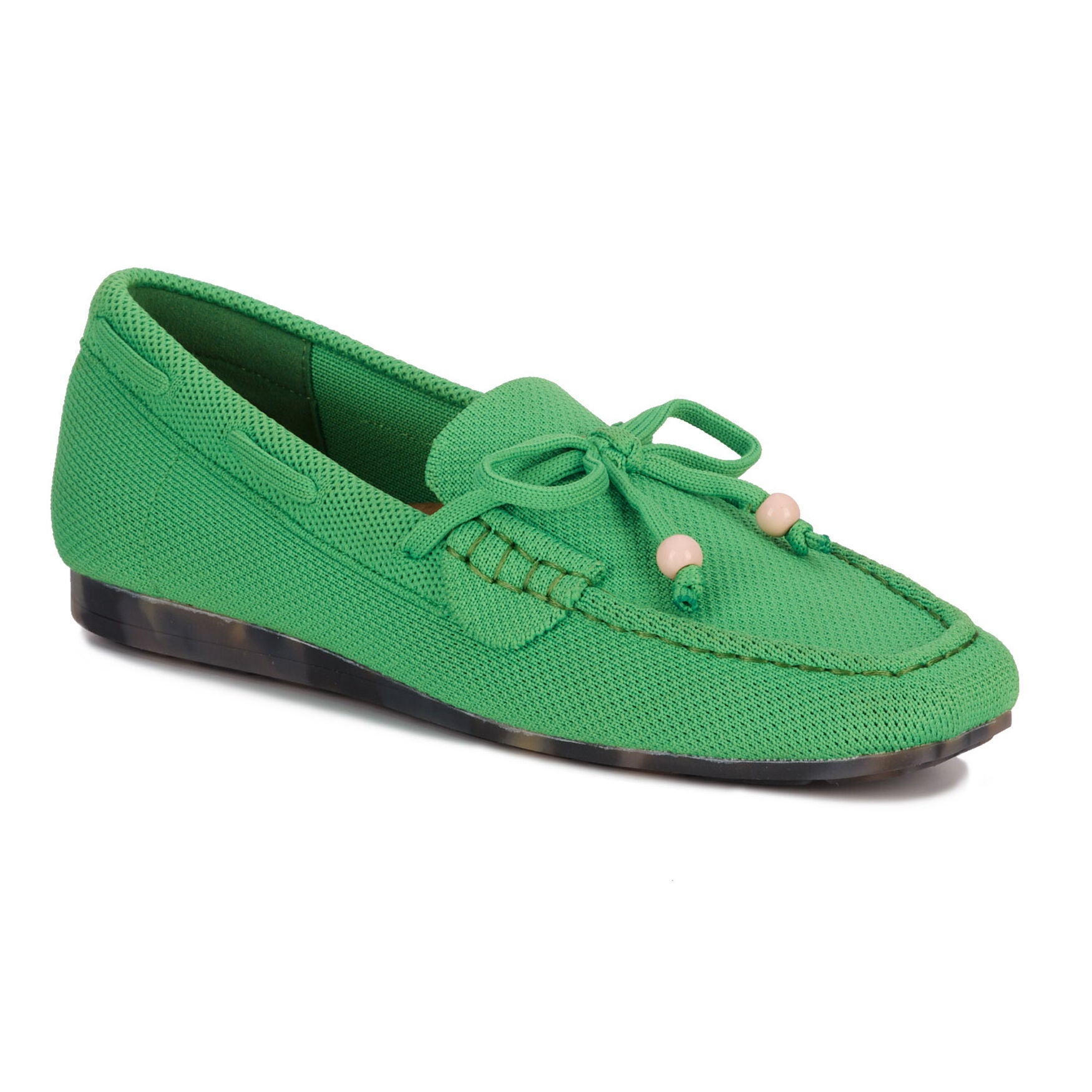 Neve Flat Knit Moccasin, GREEN KNIT, hi-res image number 0