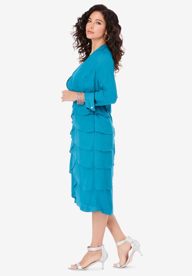 Beaded Tier Jacket Dress, , alternate image number null