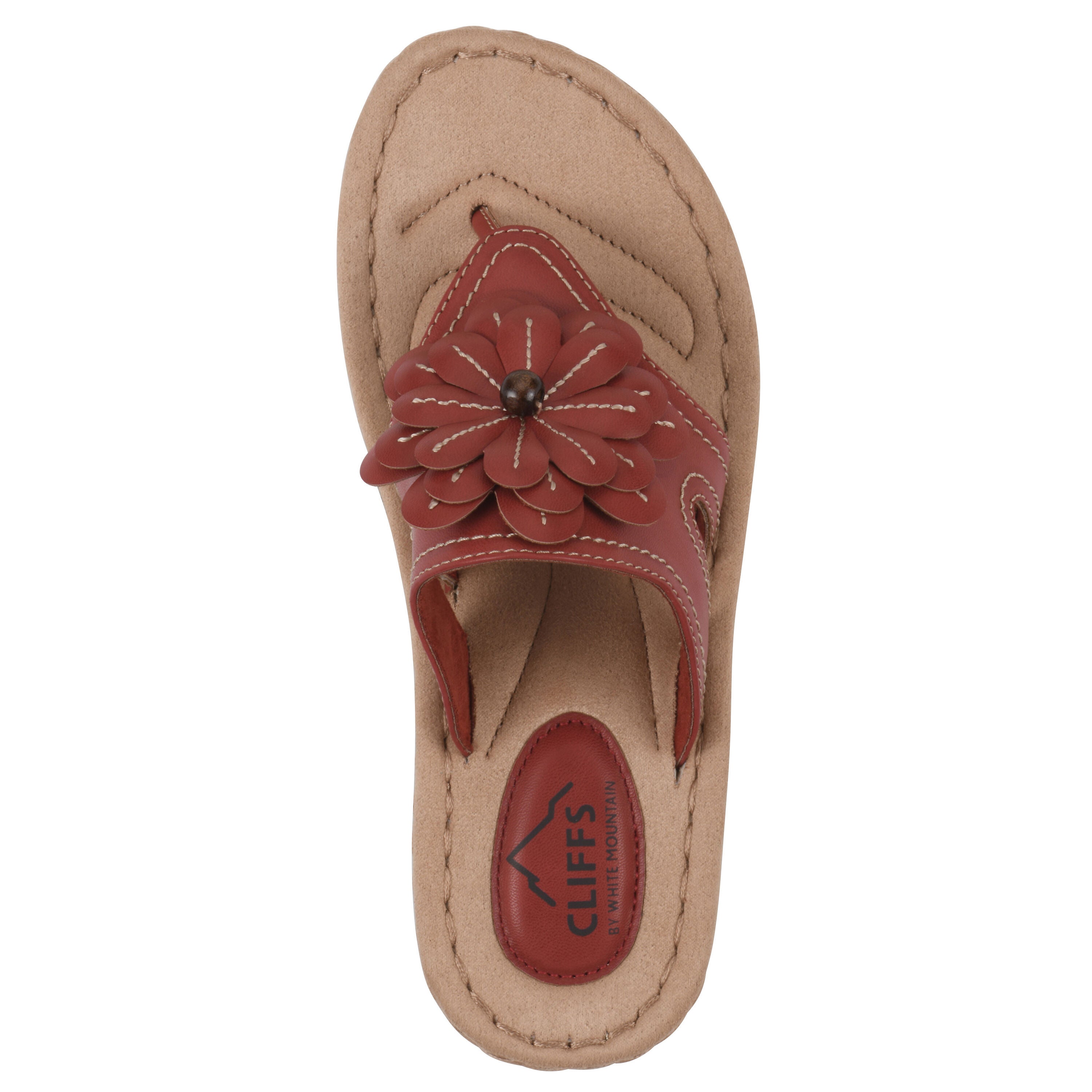 Cashlyn Floral Mini Wedge Sandal, RED SMOOTH, alternate image number 4