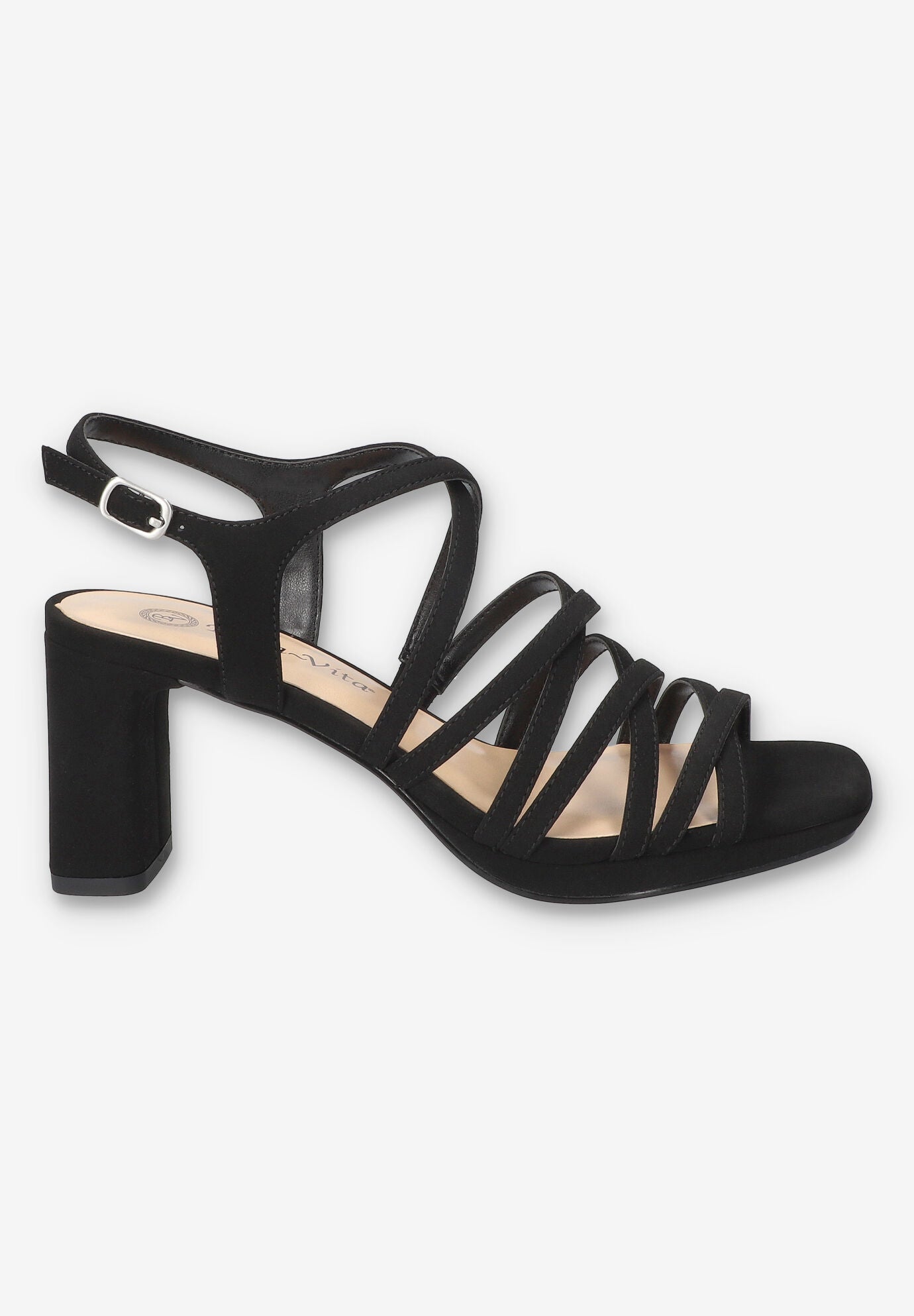Damsel Square Toe Heeled Sandal, BLACK LAMY, alternate image number 2