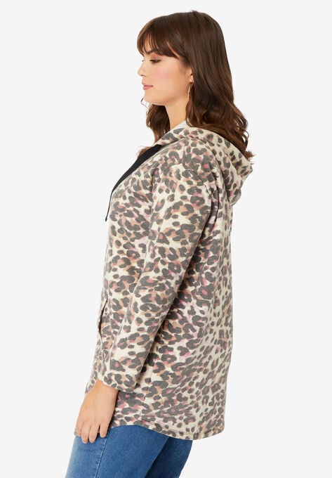 Fleece Zip Hoodie Jacket, , alternate image number null