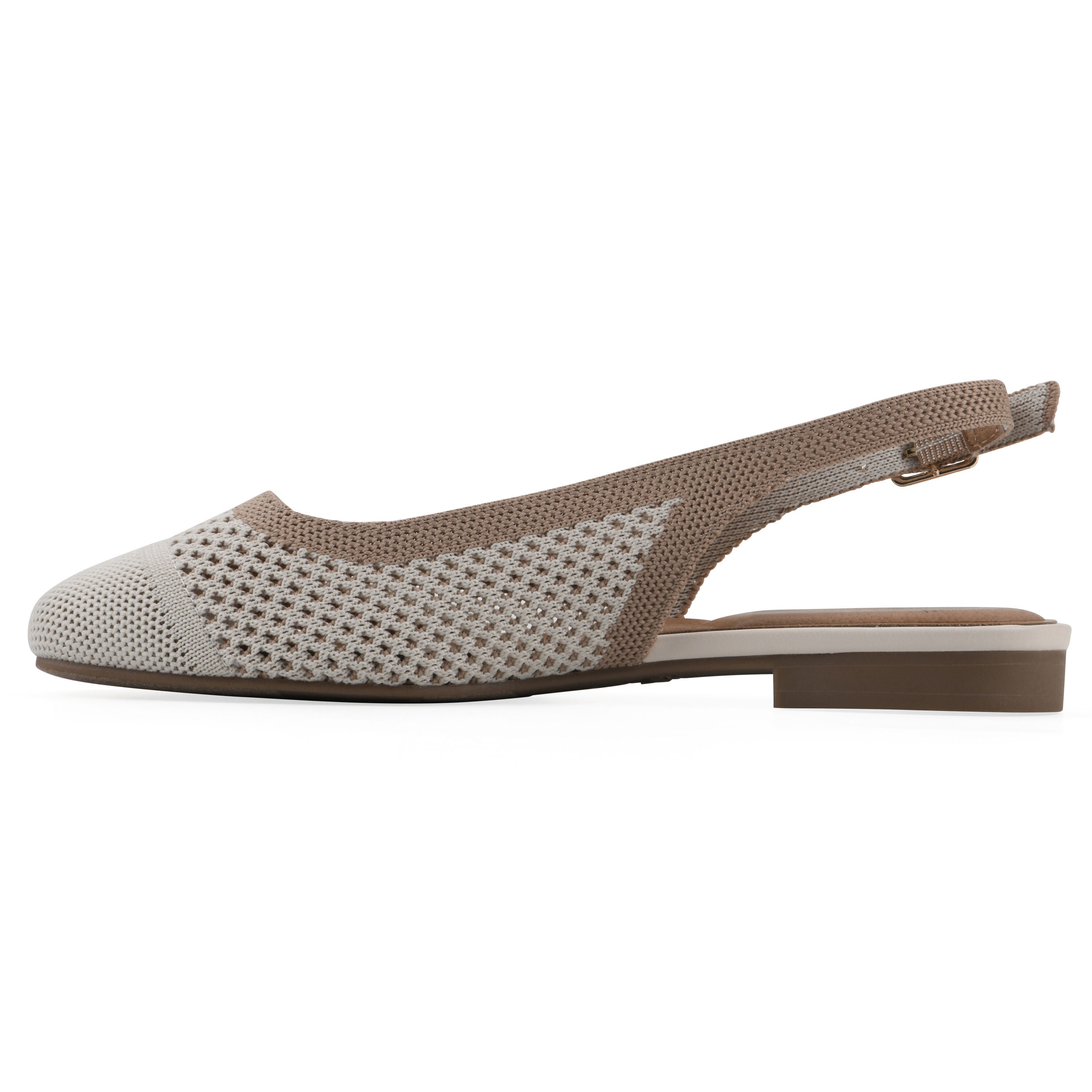 Bonie Sling Back Flat, CREAM TAN MULTI, alternate image number 3