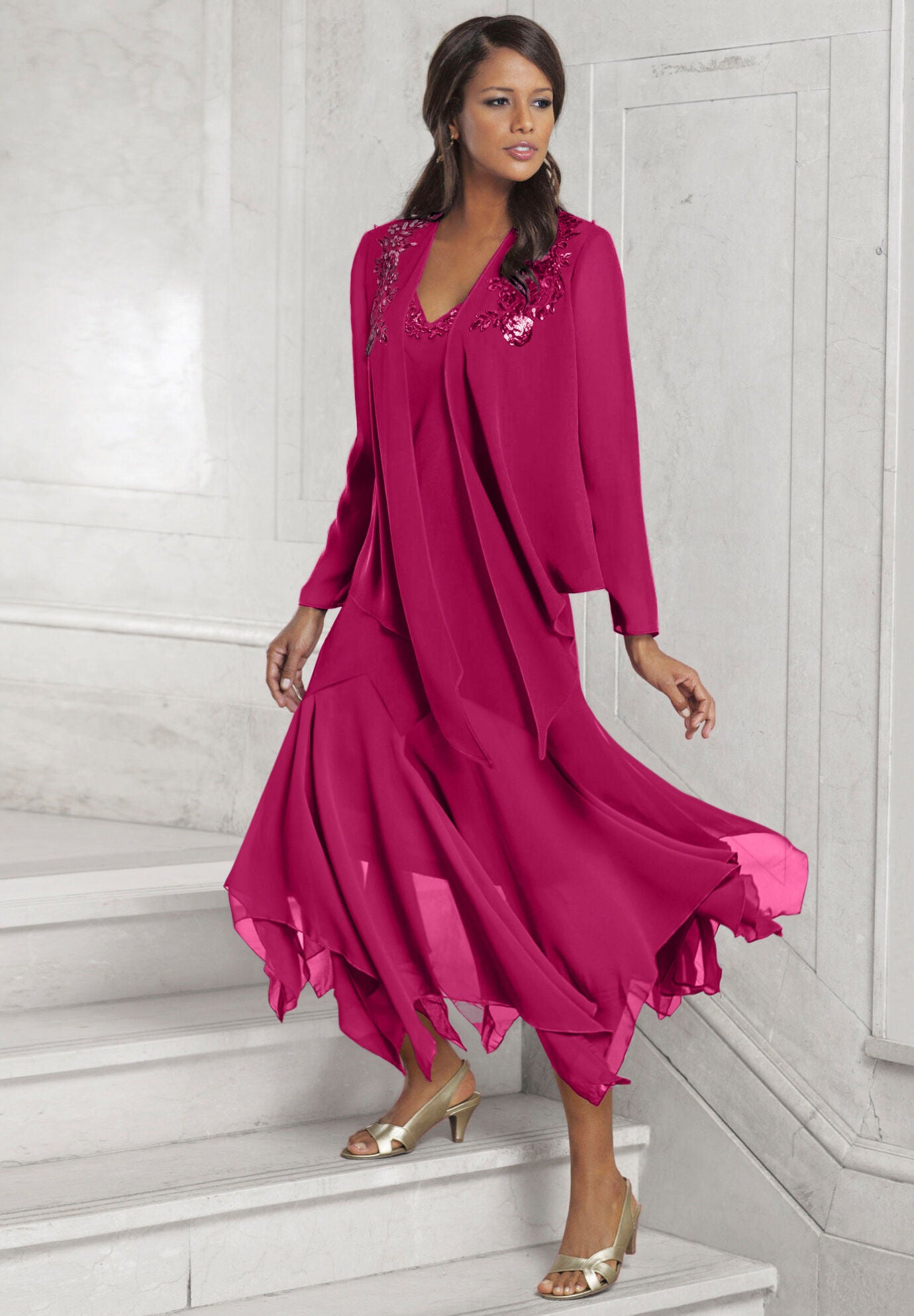 Sequin jacket dress best sale