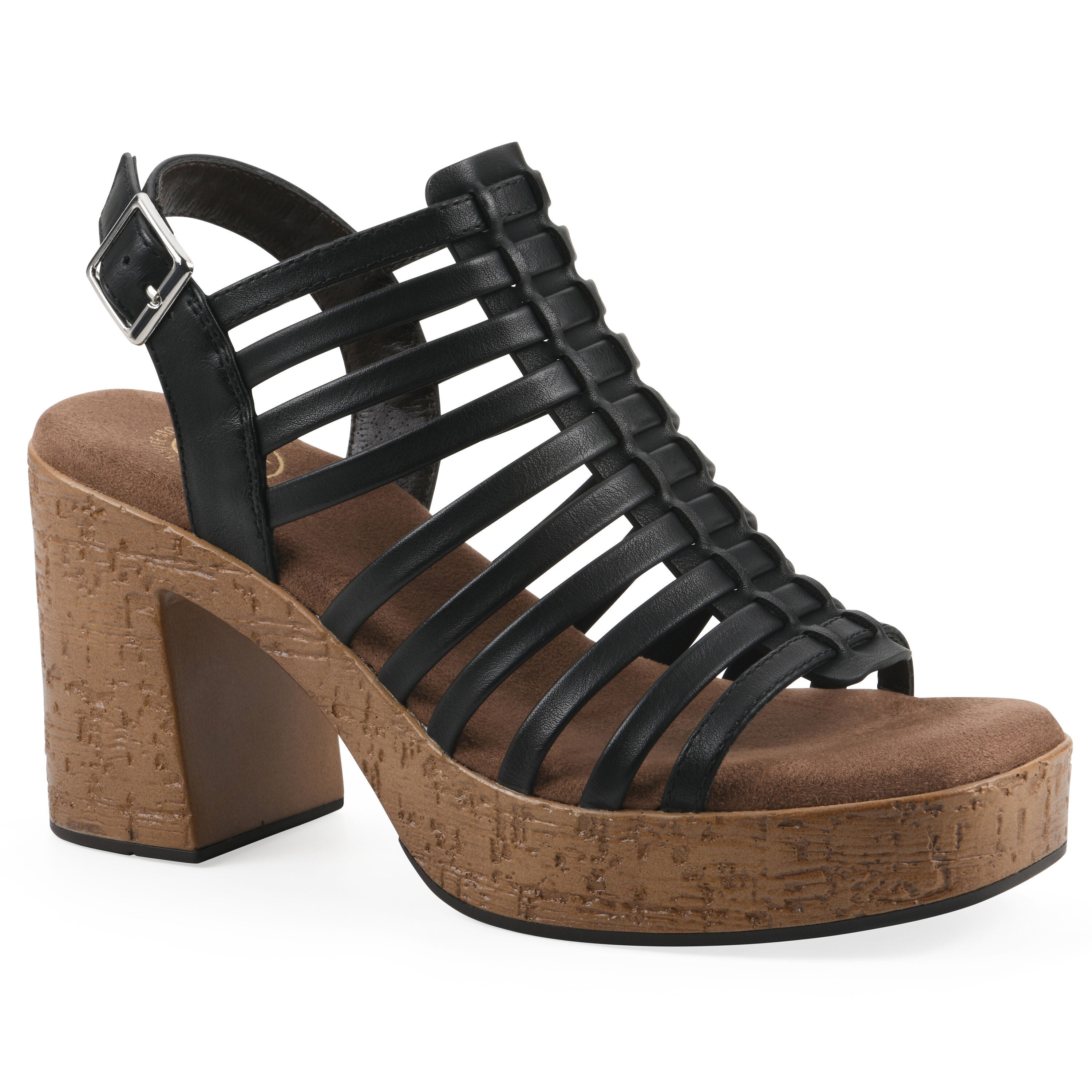 Barbea Platform Sandal, BLACK SMOOTH, hi-res image number 0