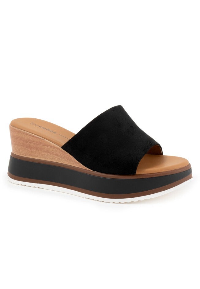 Kaiah Wedge Sandal, BLACK SUEDE, hi-res image number null