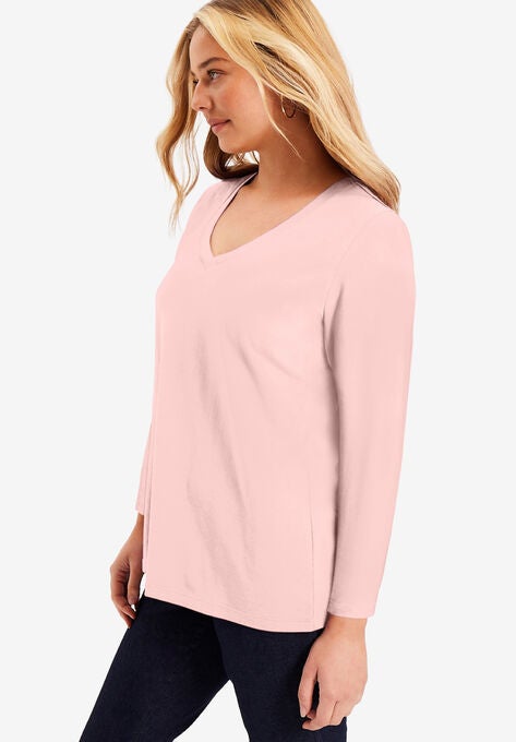 Long-Sleeve V-Neck One + Only Tee, , alternate image number null