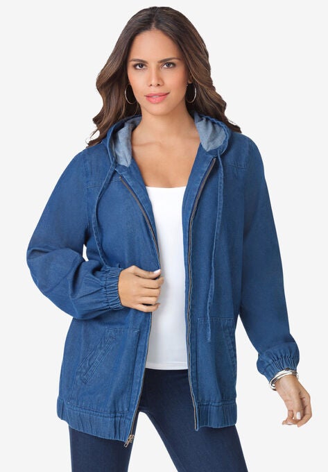 Zip-Up Kate Hoodie, MEDIUM WASH, hi-res image number null