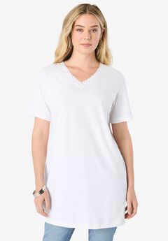 Ultimate Rhinestone V Neck Tunic