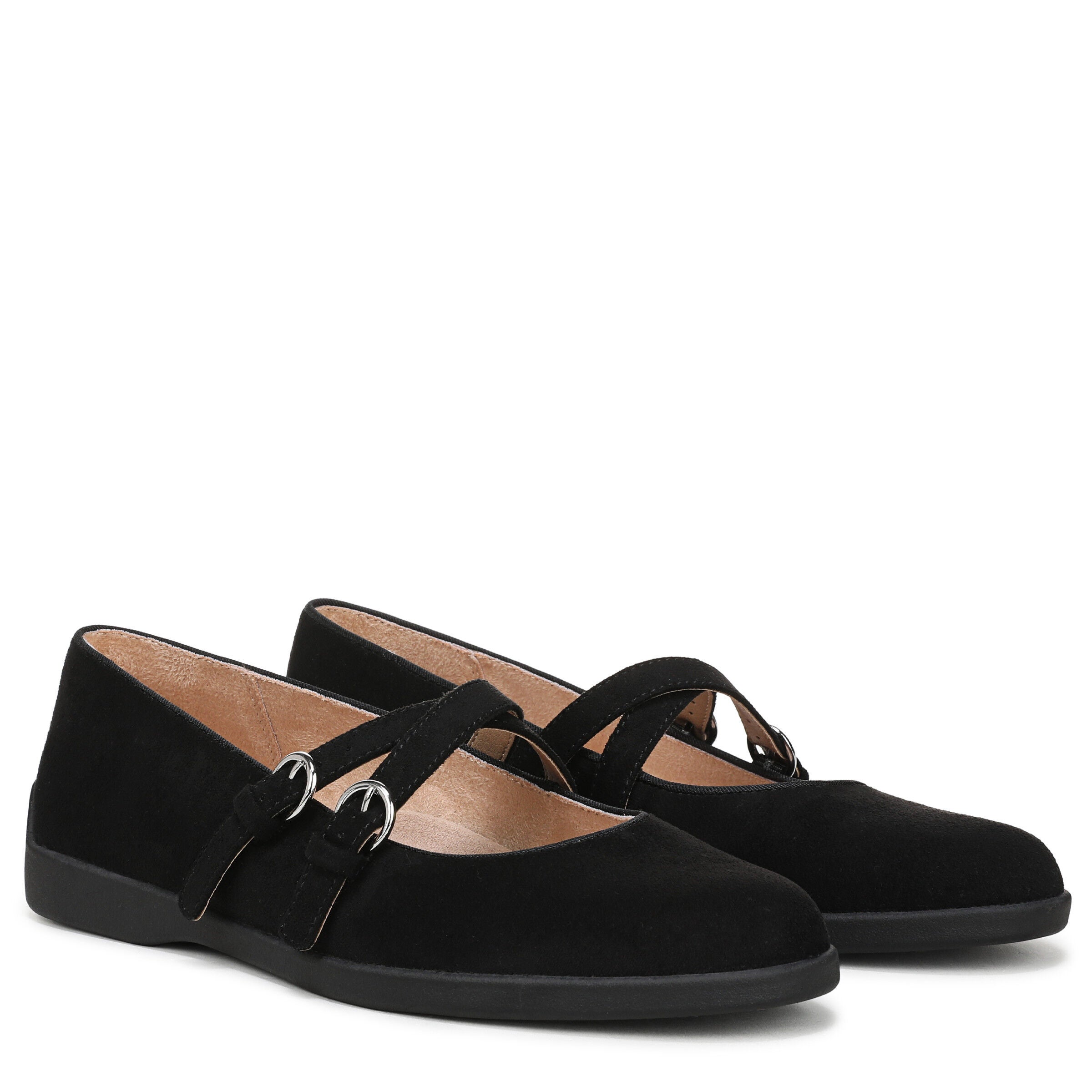 Marnie Mary Jane Flat, BLACK MICROSUEDE, alternate image number 2