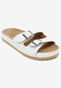 Low Heel White Sandals for Women