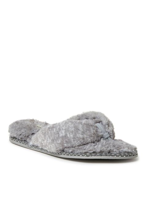 Dearfoam Marie Furry Thong, GREY FROST, hi-res image number null