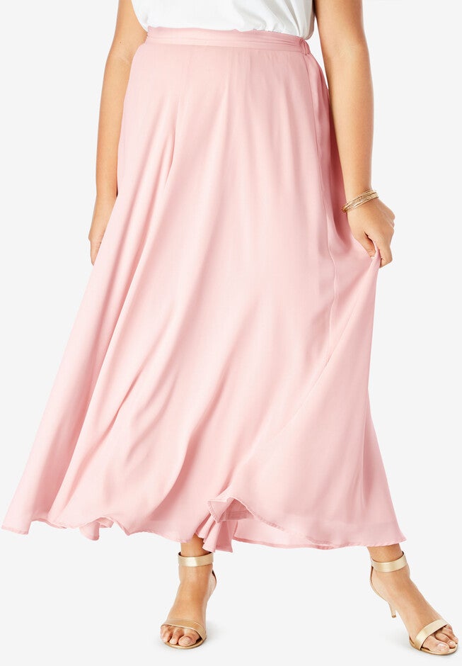 Georgette Maxi Skirt, PALE BLUSH, hi-res image number null