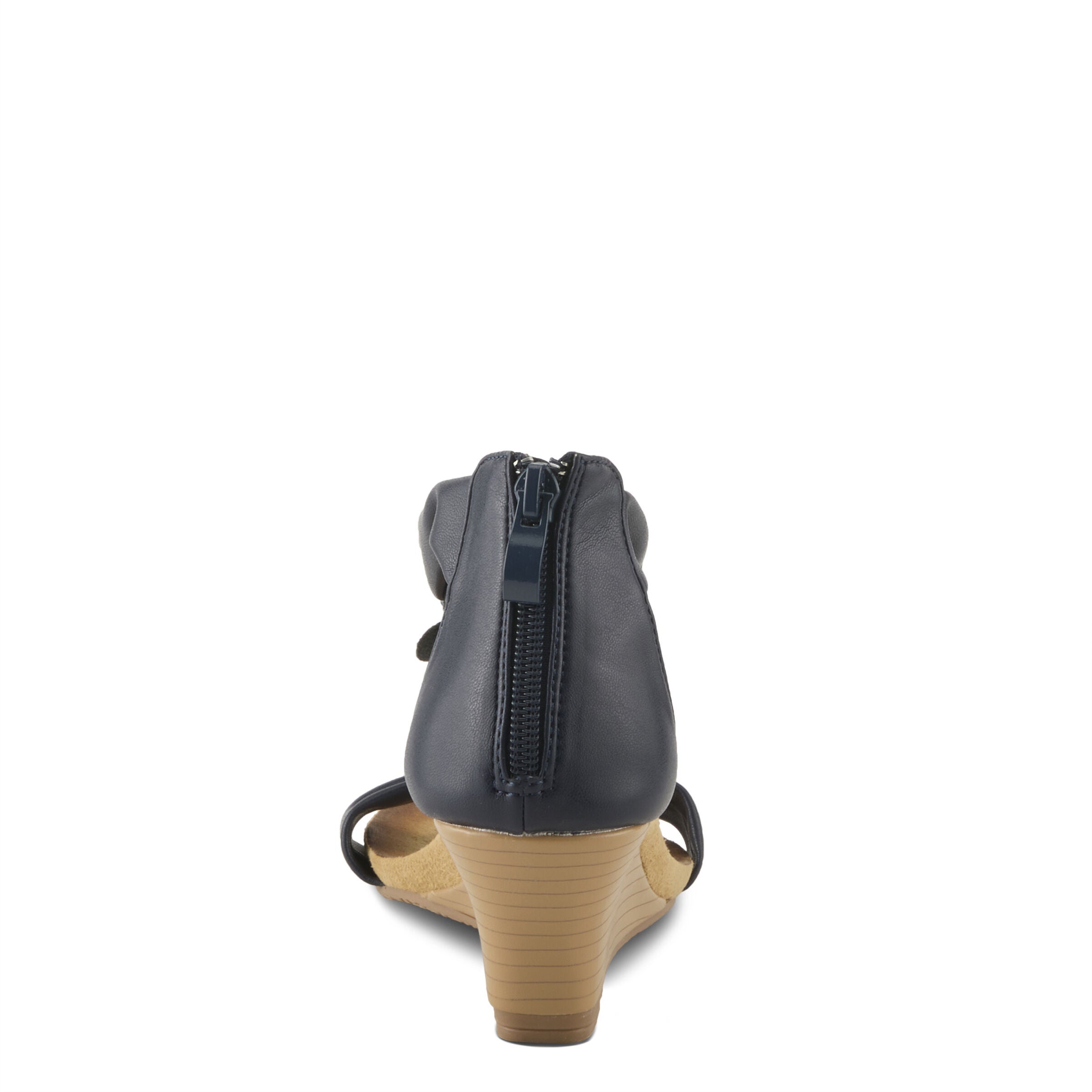 Harlequin Closed Back T-Strap Wedge Sandal, NAVY MULTI, on-hover image number 1